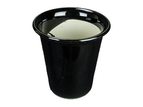 2 - Vaso bonsai tondo alto smaltato nero 18 cm