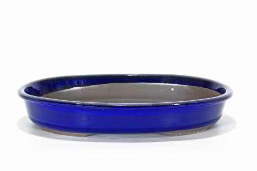 2 - Vaso bonsai ovale 31 cm smaltato blu