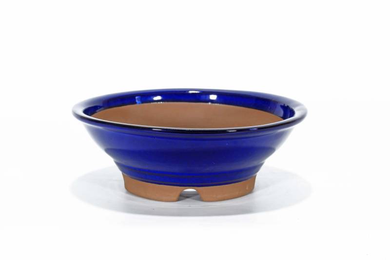 21 - Vaso bonsai smaltato tondo 22 cm
