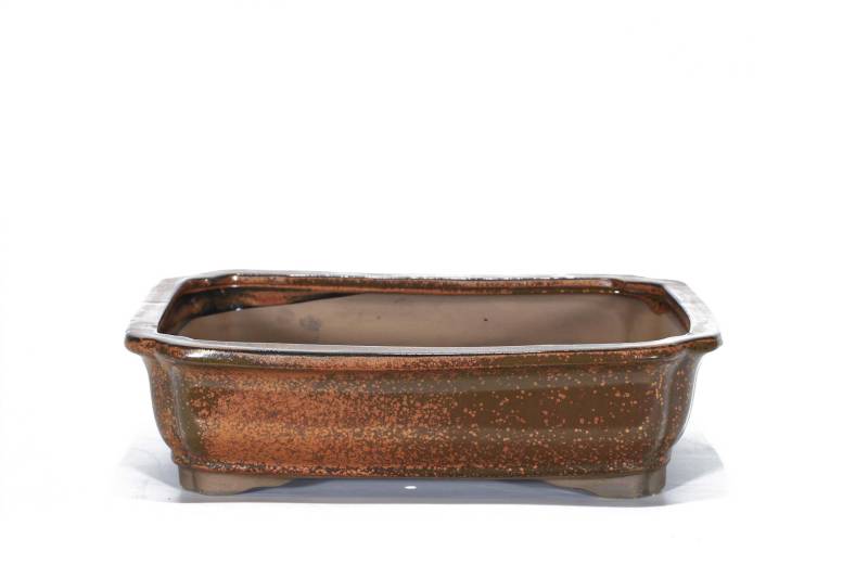 13 - Vaso bonsai smaltato rettangolare cm. 31