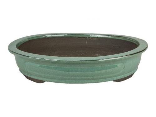 2 - Vaso bonsai ovale smaltato verde 50 cm.