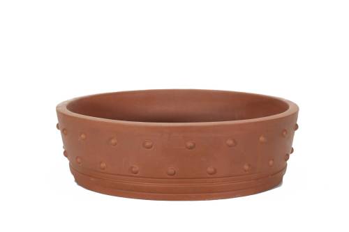 2 - Vaso bonsai in gres tondo borchiato cm. 49