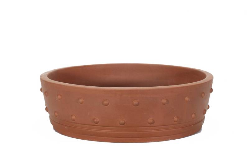 2 - Vaso bonsai in gres tondo borchiato cm. 49