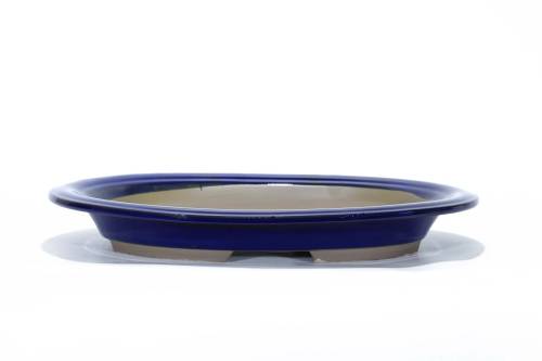 2 - Vaso bonsai ovale smaltato blu 46 cm.