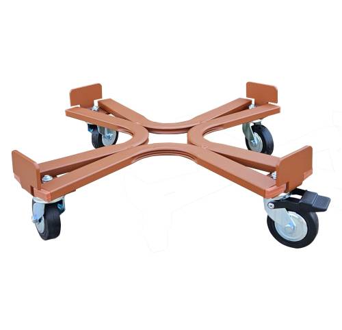 2 - Carrello sottovaso tondo con ruote industriali  cm. 40