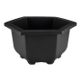 Hexagonal pot for plants and bonsai in black plastic cm. 25