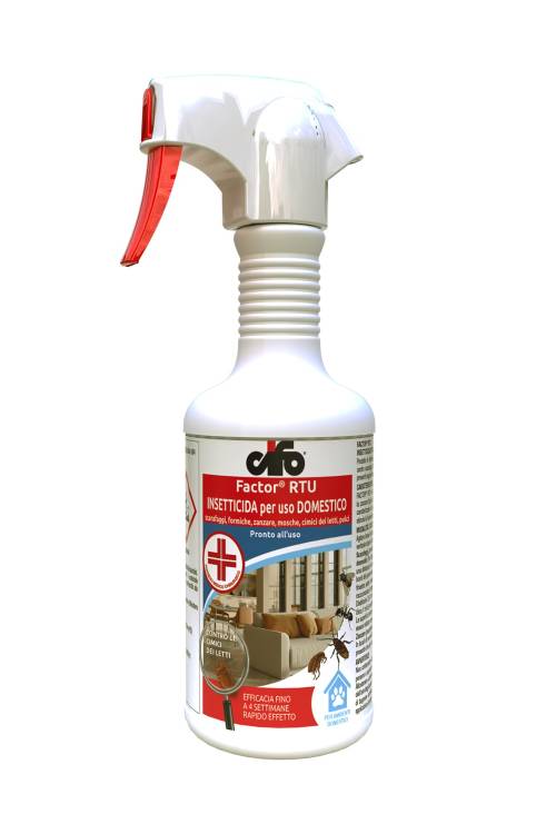 2 - Insetticida domestico FACTOR per zanzare, formiche e cimici dei letti - 500 ml.