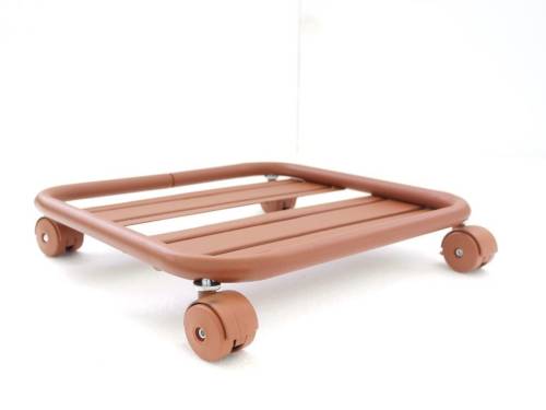 2 - Carrello sottovaso quadrato con ruote cm. 33