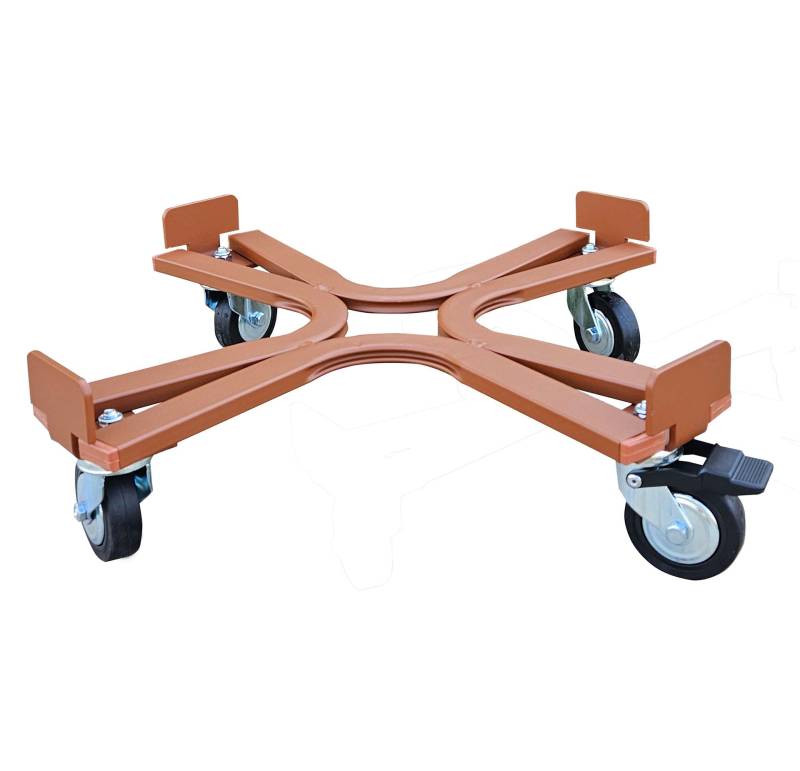 2 - Carrello sottovaso tondo con ruote industriali  cm. 45