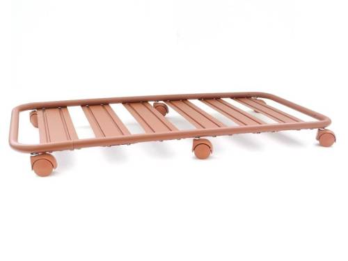 2 - Carrello sottovaso rettangolare in profilo tubolare con ruote cm. 100