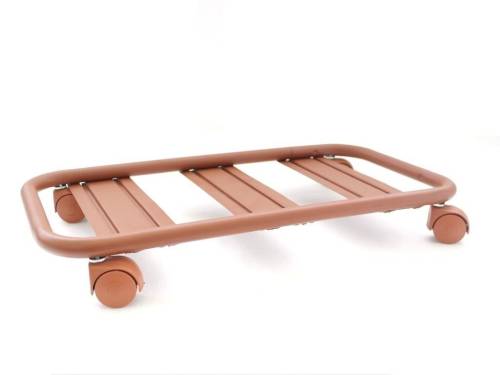 2 - Carrello sottovaso rettangolare in profilo tubolare con ruote cm. 60