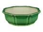 2 - Vaso bonsai fior di loto smaltato verde 22,5 cm