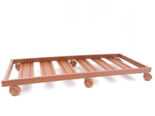 2 - Carrello sottovaso rettangolare con ruote cm. 100