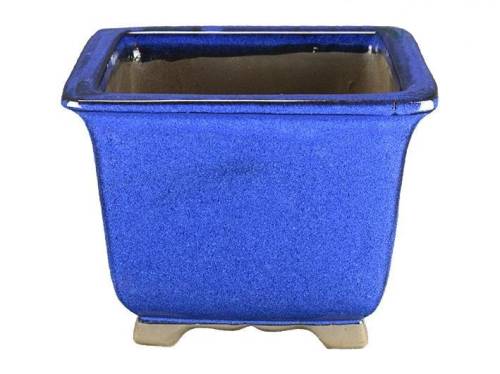 2 - Vaso bonsai quadrato smaltato blu 21,5