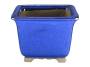 2 - Vaso bonsai quadrato smaltato blu 21,5
