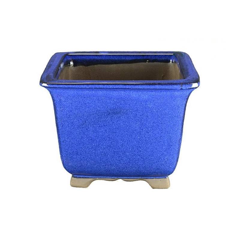2 - Vaso bonsai quadrato smaltato blu 27 cm