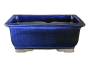 2 - Vaso bonsai rettangolare smaltato blu 26 cm