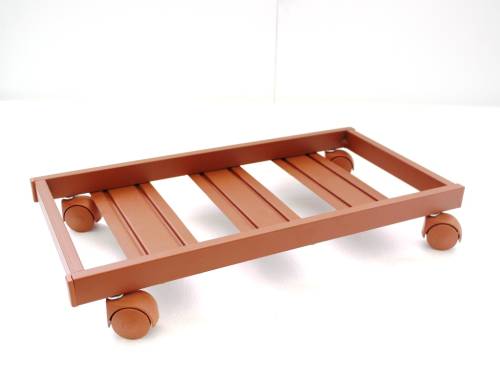 2 - Carrello sottovaso rettangolare con ruote cm. 60