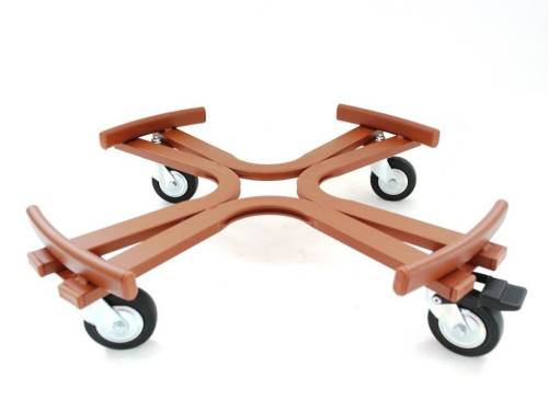 2 - Carrello sottovaso tondo con ruote industriali  cm. 65
