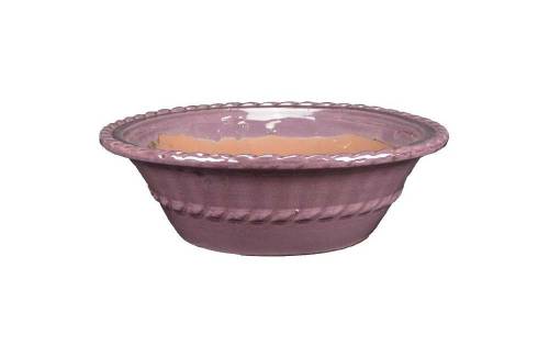 1 - Vaso bonsai tondo smaltato prugna diam. 20 cm
