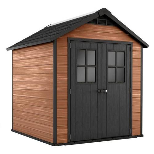 2 - Casetta in resina Newton 757 colore marrone - cm.228x223,5x h. 252