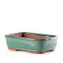 2 - Vaso bonsai rettangolare smaltato verde cm. 24