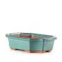 2 - Vaso bonsai rettangolare smaltato verde cm. 24