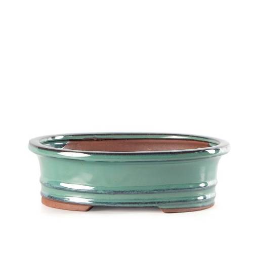 1 - Vaso bonsai smaltato ovale cm. 38