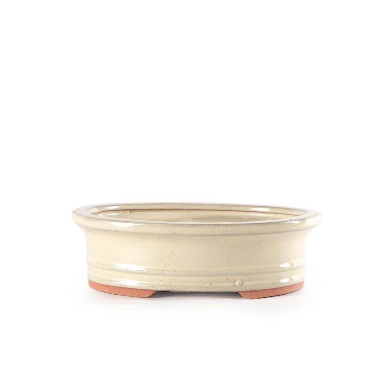 1 - Vaso bonsai smaltato ovale cm. 38