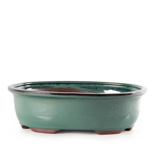 1 - Vaso bonsai smaltato ovale cm. 39