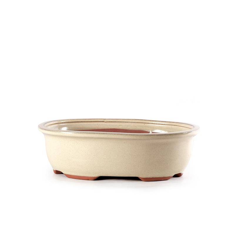 1 - Vaso bonsai smaltato ovale cm. 39
