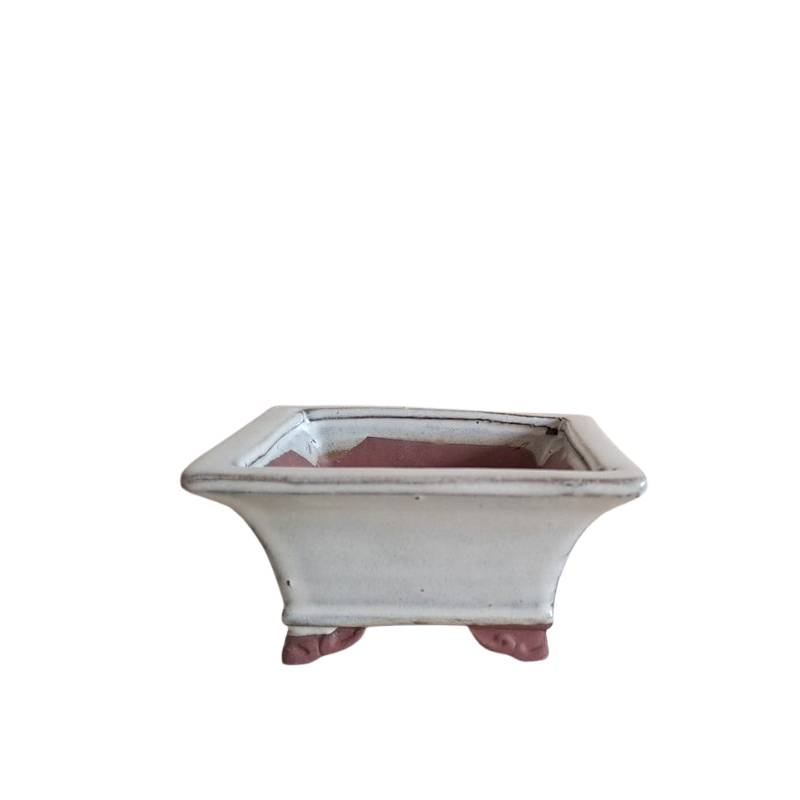 1 - Vaso bonsai smaltato quadrato cm. 12