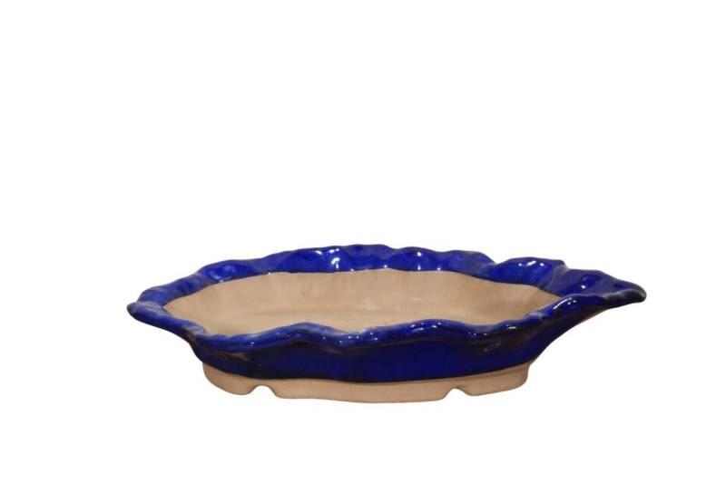 1 - Piatto smaltato per bonsai ovale cm 27
