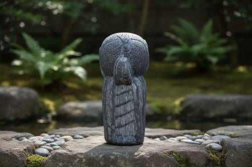 1 - Statua Zen in ceramica – Jizo in preghiera - altezza 24 cm.