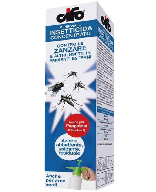 2 - Insetticida zanzare e altri insetti per esterni Ciperwall 250 ml.