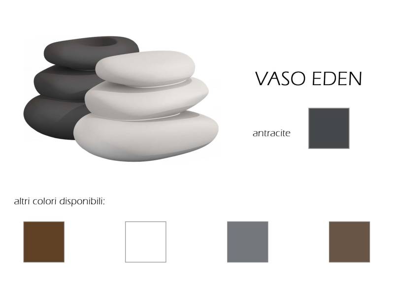 1 - Vaso in resina a pietre svrapposte EDEN altezza cm. 47