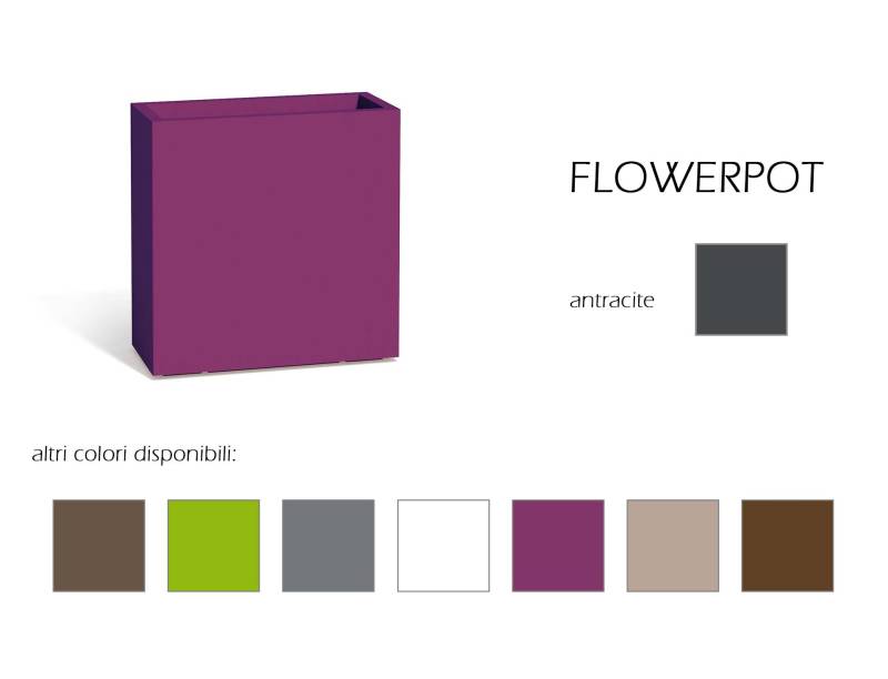 1 - Rectangular resin vase FLOWERPOT height 80 cm
