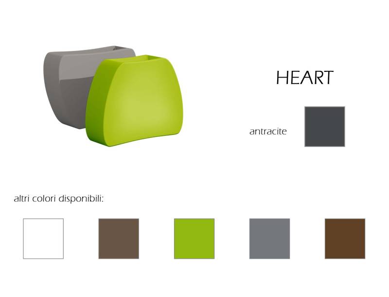 1 - Rectangular resin vase HEART height 80 cm