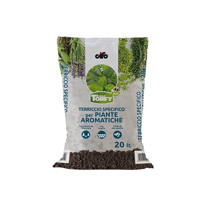 2 - Terriccio per Piante Aromatiche Torfy BIO da 20 lt.
