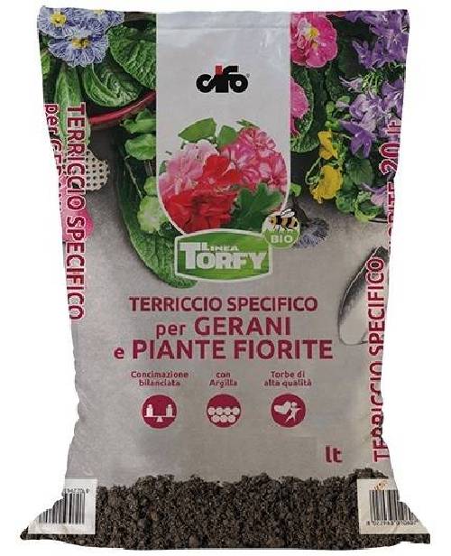 2 - Terriccio per piante fiorite Torfy BIO da 45 lt.