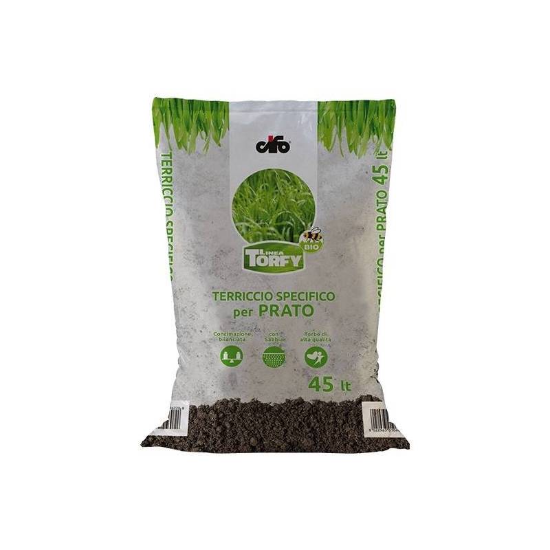 2 - Terriccio per prati Torfy BIO da 45 lt.