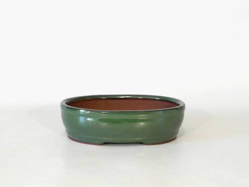 2 - Vaso bonsai smaltato ovale cm. 20