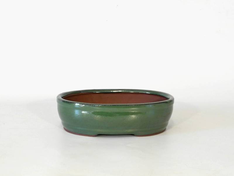 2 - Vaso bonsai smaltato ovale cm. 20