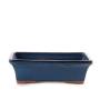 2 - Vaso bonsai rettangolare smaltato blu cm. 25