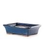 3 - Vaso bonsai rettangolare smaltato blu cm. 25
