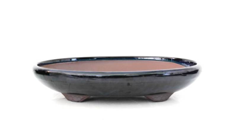 2 - Vaso bonsai smaltato ovale cm. 28