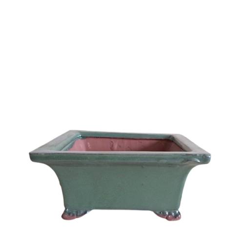 2 - Vaso bonsai smaltato quadrato cm. 17