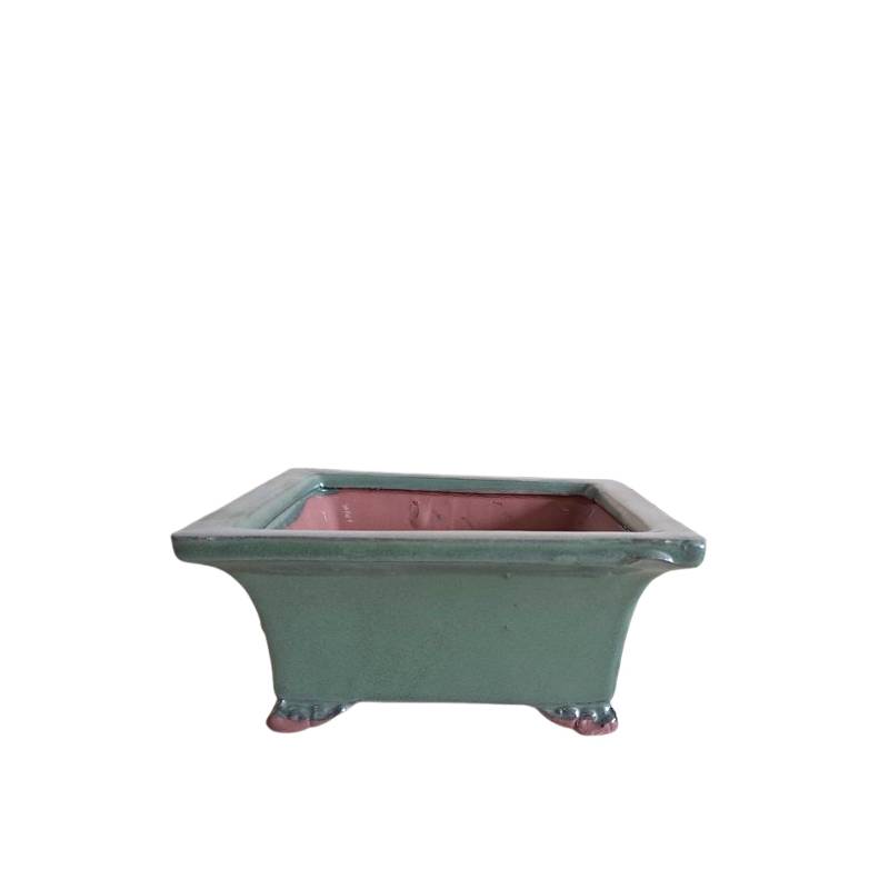 2 - Vaso bonsai smaltato quadrato cm. 17
