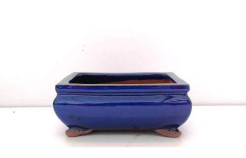 2 - Vaso bonsai smaltato rettangolare cm. 17