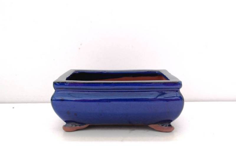 2 - Vaso bonsai smaltato rettangolare cm. 17